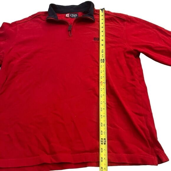 CHAPS Red 3/4 Zip Collar Pullover Size Large - Picture 5 of 7